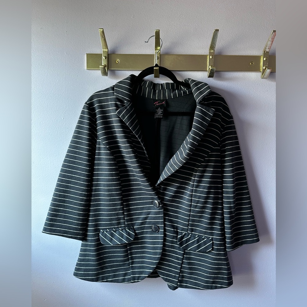 Vintage Torrid Navy Blue Striped Blazer Size 2X